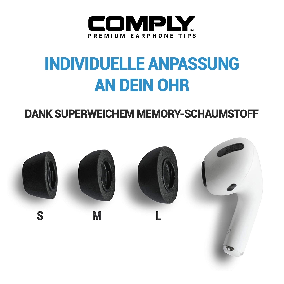 Apple Airpods Pro Gen 1&2 - schwarz, mittel (M) Apple Airpods Pro Gen 1&2 - schwarz, mittel (M)